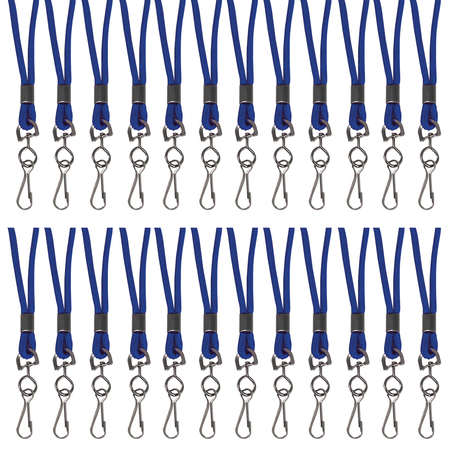 C-LINE PRODUCTS Standard Lanyard, Blue, Swivel Hook, PK24 CLI89315